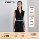 PORTS寶姿 商場(chǎng)同款新品女裝無(wú)袖西裝收腰連衣裙三醋纖LL8D272KWB008 黑色 XL (10)