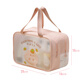 年多多卡通防水大容量防水便攜旅行化妝包雙層干濕分離收納洗漱包旅行包 淡雅粉-干濕分離雙層大號