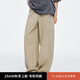 moussy 2025新品休閑簡(jiǎn)約彎刀褲闊腿褲牛仔褲女028ISA11-2581 070米色 M
