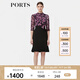 PORTS寶姿秋冬新品女裝七分袖中長(cháng)連衣裙ALN6D005LWP096 黑色印花 XS (2)