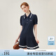 范思藍恩短袖涼感學院風polo連衣裙女2024夏新款索羅那T恤裙12917 藏青色 M
