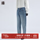 播高腰牛仔褲女商場(chǎng)同款2024新款顯瘦復古做舊小腳褲BDR1KD0105 B59牛仔藍 牛仔藍 L