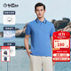金利來【含棉】春夏新款短袖polo衫男薄款花紗輕薄透氣商務(wù)休閑翻領(lǐng)T恤 ETSEG953916-藍色-35 L 175/92A 推薦135-150斤