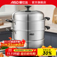 愛(ài)仕達（ASD） 不銹鋼蒸鍋加厚復底帶蒸籠蒸篦蒸饅頭大湯鍋 燃氣明火電磁爐通用 三層蒸鍋（半玻蓋） 28cm