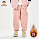 大嘴猴（paul frank）童裝加絨長(cháng)褲2025冬季厚款男女童舒適保暖中大童休閑運動(dòng)褲子 304F粉紅 150
