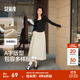 森馬（Semir）半身裙女磨毛純色A字長(cháng)裙簡(jiǎn)約百搭秋季純棉寬松傘裙顯瘦潮流 淺卡其50356 S