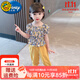 G.DUCKKIDS童裝女童夏裝套裝2024新款兒童衣服女夏季短袖時(shí)尚碎花T恤兩件套 黃色 110 適合100-110cm年齡4-5歲cm