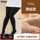 MsShe大碼女裝2025秋冬【加厚超柔絨】胖mm一體保暖加絨光腿褲襪 300g-黑色-適宜0-10℃（現貨） 均碼