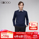 G2000男裝針織衫春秋新款商務(wù)休閑時(shí)尚毛衣16075012【合】 黑藍色-圓 L/175
