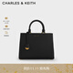 CHARLES&KEITH吊牌大容量托特包手提單肩送媽媽包包女包生日禮物CK2-50160152 Black黑色 L