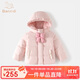 班喜迪【三防】女童羽絨服冬季2025新款兒童冬裝外套寶寶輕薄防寒小童裝 粉色 100 充絨量：32g