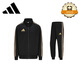 阿迪達斯 （adidas）運動(dòng)套裝男2025秋季跑步運動(dòng)套裝防風(fēng)夾克收腿褲兩件套 黑/金 XL