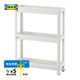 宜家（IKEA）VESKEN維灰恩多層置物架夾縫架衛生間浴室收納架角架 白色推車(chē)54x18x 71cm