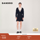 SANDRO秋冬女裝法式休閑優(yōu)雅黑色微喇高腰百褶半身短裙 黑色 S (36)