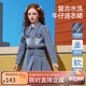 ASK JUNIOR兒童裙子2025秋女童復古水洗牛仔連衣裙百褶裙 藍色 160