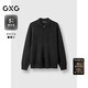 GXG男裝【含綿羊毛】翻領(lǐng)線(xiàn)衫男休閑百搭 黑色 170/M
