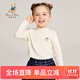 Classic Teddy女童T恤兒童打底衫中小童裝春秋季套頭上衣秋款衣服新 精致花邊打底衫米白 100