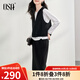 歐莎（OSA）秋季連帽馬夾衛(wèi)衣半身裙三件套女2025年新款休閑運(yùn)動(dòng)套裝 黑色 XL