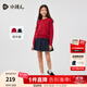 水孩兒（SOUHAIT）童裝女童新年套裝春季中國紅裙子毛衣兩件套 藏藍SHSCGD09CA535B09 160