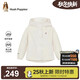 暇步士（Hush Puppies）童裝女童風(fēng)衣25秋大童連帽戶(hù)外服兒童收腰外套 米白色    130  