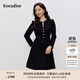 珂萊蒂爾【藝彩鎏光】25新羊毛香風(fēng)通勤氣質(zhì)淑女a(chǎn)字裙連衣裙 黑色 M