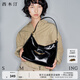 西木汀 晚楓 質(zhì)感托特包大容量女新款單肩包小個(gè)子斜挎 深邃黑小號