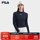 FILA 斐樂(lè )官方女子針織長(cháng)袖衫2025時(shí)尚休閑簡(jiǎn)約修身短款長(cháng)T