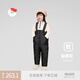 保姆鵝 寶寶可調(diào)節(jié)羽絨背帶褲男女童保暖長(zhǎng)褲羽絨褲冬裝連體褲 炭黑 130
