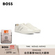 BOSS博斯男士光面和粒面混合人造皮革運動(dòng)鞋 101-米色 41