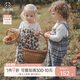 乖奇熊嬰幼兒羊羔絨背帶褲冬季保暖長褲寶寶過新年豹紋褲子外出拜年秋冬