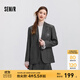 森馬（Semir）外套女中長(cháng)款刺繡學(xué)院風(fēng)2025春新款寬松氣質(zhì)灰色休閑西裝甜酷風(fēng) 灰色調00322 M 160/84A