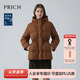 PRICH【匈牙利鴨絨】時尚連帽長款羽絨服冬季新款保暖外套女 85棕色 L 165