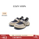 COZY STEPS可至女士24春季厚底舒適樂(lè )福小皮鞋搭扣一腳蹬女鞋 5168 曜石黑+暖意灰白 37
