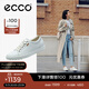愛(ài)步（ECCO）板鞋女 小白鞋牛皮休閑鞋女鞋舒適系帶平底鞋 柔酷7號430003 白色43000301007 36 （偏小，建議選大一碼）