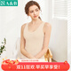 AB內衣女士全棉本命年大紅彈力蕾絲花邊打底衫吊帶衫女式背心8191 淡玉 XL