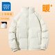真維斯（JEANSWEST）秋冬季立領(lǐng)棉服男女同款寬松潮牌加厚棉襖外套情侶款保暖棉衣上衣 米白 L