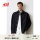 H&M男裝女裝夾克夏季寬松外套式牛仔襯衫情侶上衣1211685 深牛仔藍 175/108 L