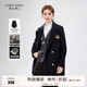 秋水伊人英倫學(xué)院風(fēng)寬松款羊毛大衣冬季新款女裝西服毛呢外套 藏青色 S