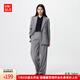 優(yōu)衣庫女裝彈力寬腿褲/聰明褲西褲通勤闊腿褲褲子479292 05 天灰色 M /160/68A