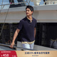 TOMMY HILFIGER【時(shí)尚多色】25秋冬新款男純棉珠地網(wǎng)眼休閑短袖T恤翻領(lǐng)POLO 深藍色CJM M (推薦：135-150斤)