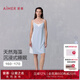愛(ài)慕（Aimer）春夏海藻睡眠衣睡衣女棉質(zhì)細肩帶吊帶家居睡裙AM42B381 遠天藍K7D L 170
