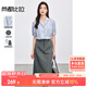 尚都比拉夏季氣質(zhì)通勤風(fēng)女裝套裝短袖雪紡襯衫配A字半身裙顯瘦藏肉兩件套