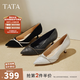 他她（TATA）高跟鞋女尖頭細跟婚鞋2025秋季新款新娘鞋伴娘鞋女鞋 黑色 36