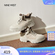 NINE WEST/玖熙高幫休閑鞋女復古圓頭厚底街頭女鞋 NG410106EE 米白38