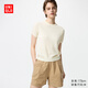 優(yōu)衣庫女裝精紡美利奴羊毛圓領(lǐng)針織衫/短袖通勤25秋冬新款478335 01 乳白色 L