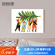 自油自畫 數(shù)字油畫diy 禮物兒童房裝飾畫簡單卡通動物客手繪油畫掛畫貓咪 圣誕小伙伴 30*40cm實木背板+實木內(nèi)框