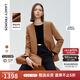 朗姿2025年秋季新款法式高智設計感西服外套氣質(zhì)職業(yè)通勤西裝女 紅駝色 M