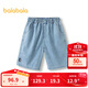 巴拉巴拉童裝兒童褲子夏季薄款牛仔短褲2025新款五分褲舒適百搭 牛仔中藍88201 120