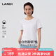 藍地（LANDI）[基礎百搭]LANDI圓領(lǐng)純棉短袖空氣感云朵T恤上衣女小衫2025夏新品 云白色 M