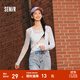 森馬（Semir）長(cháng)袖t恤女設計感滿(mǎn)印薄透網(wǎng)紗上衣2025春新款修身疊穿溫柔氛圍感 白色調00311 M